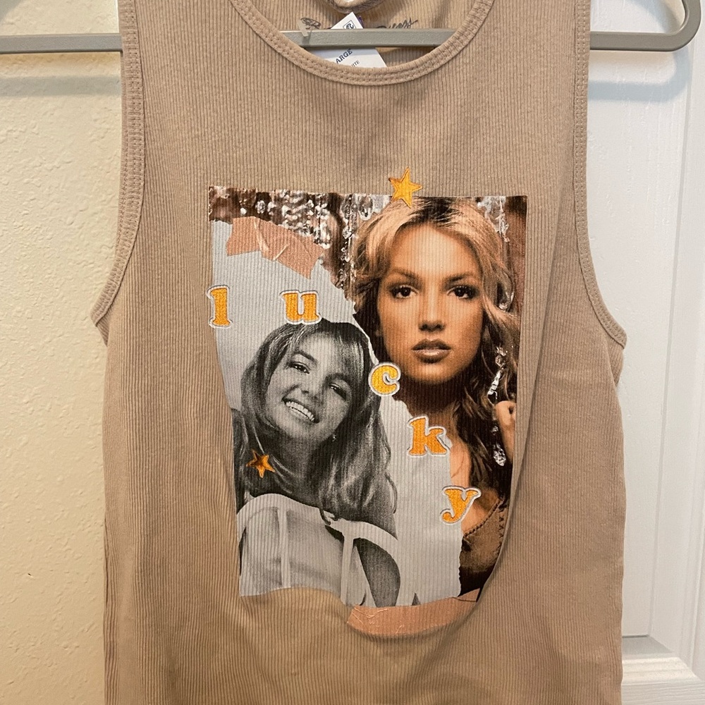 Tan Britney Spears Tank Top